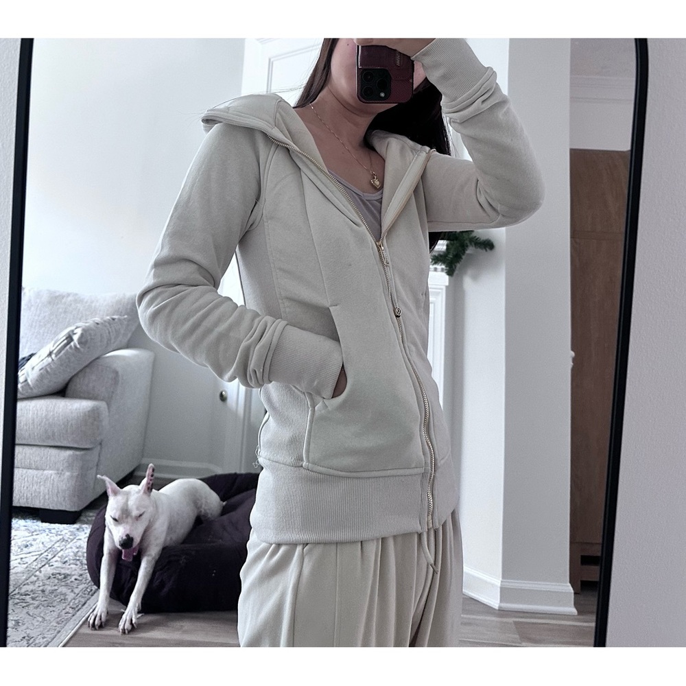 lululemon athletica Light Beige Hooded Jacket